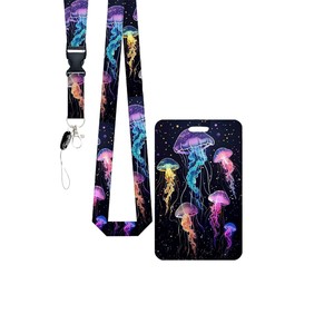 Cross-border colorful jellyfish retractable scroll heavy-duty badge ID card holder <b>for</b> teachers, students, and office <b>key</b> cards - Product Image 5