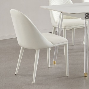 Blanco Muebles para el hogar <span class=keywords><strong>Cocina</strong></span> Venta al por mayor Marco de metal Restaurante Hotel Lujo Moderno Cuero Barato Comedor <span class=keywords><strong>Sillas</strong></span> - Product Image 3