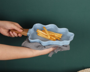 Piatti Moderni <span class=keywords><strong>per</strong></span> Feste a Forma di Albero di Natale, Vassoio Divisorio <span class=keywords><strong>per</strong></span> Snack e Salse in Porcellana Ecologica Verde, Blu e Rosa - Product Image 3