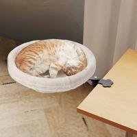 Hamac de bureau robuste pour chat Lit nid confortable pour table pour animaux de compagnie avec pince à pattes en métal