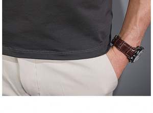 T-shirt personnalisé pour homme avec logo imprimé Coupe régulière Impression par transfert thermique 100% coton Design uni Tissu tricoté - Product Image 5