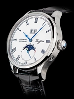 Montre homme en acier inoxydable avec mouvement automatique mécanique ST2528 à phase lunaire, verre saphir plat de haute qualité, prix d'usine, en vente