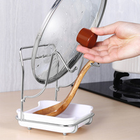 Rak Tutup Panci Tempat Sendok Sendok Spatula Berdiri Besi Tahan Karat Rak Penyimpanan Dapur Organizer Tutup Panci & Unit Rak