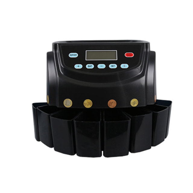 CS-5508 High-Speed 270 Units/min Coin Counter Sorter LED Display 500 Coins Hopper Multi-Currency USD/EUR/JPY 8-Drawer Automatic
