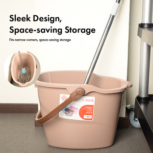 Seau de nettoyage 2-en-1 détachable en plastique avec essoreuse et couvercle, robuste en PE pour usage domestique - Product Image 2