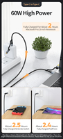 Câble de charge et de données multi-usages 4-en-1 CableCreation PD 60W Micro USB Type-C 480 Mbps en nylon tressé pour ordinateur et écouteurs