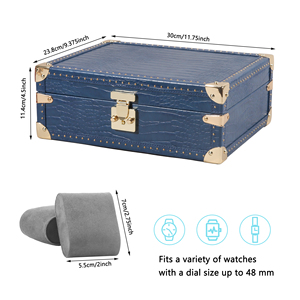 Boîte de rangement élégante en cuir de crocodile à 8 fentes Boîte de <span class=keywords><strong>montre</strong></span> élégante avec 8 fentes <span class=keywords><strong>pour</strong></span> montres - Product Image 5