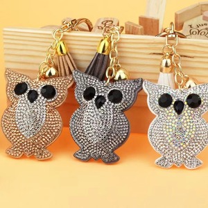 Đáng Yêu Động Vật Cú Móc Khóa Bling Pha Lê Rhinestone Túi Quyến Rũ Mặt Dây Chuyền Vòng Chìa Khóa Da Tua <span class=keywords><strong>Owl</strong></span> Túi Trang Trí - Product Image 6