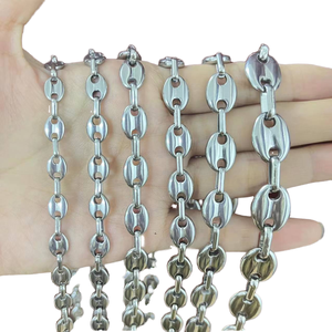 Chaîne en <span class=keywords><strong>maille</strong></span> de graines de <span class=keywords><strong>café</strong></span> en acier inoxydable plaqué or rose, noir et argent de 7 mm pour occasions de fête chrétienne et de mariage - Vente en gros - Product Image 4