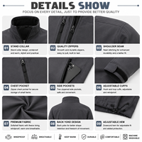 Veste de randonnée tactique d'hiver pour homme, imperméable, à capuche, en softshell, avec fermeture éclair, en polaire, coupe-vent