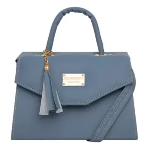 Bolso Bandolera Azul Fana Lúcela Lizeth de Cuero PU Estilo Vintage con Diseño Cruzado y Decoración de Cadena para Regalo - Product Image 3