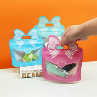 Sacs à fermeture éclair personnalisés avec nœud papillon, sacs cadeaux pour enfants, sacs pour bonbons et biscuits, pochettes Doypack adorables pour cadeaux