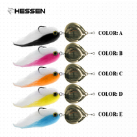Vente en gros Leurre de pêche artificiel en métal, type cuillère rotative, avec effet œil de poisson 3D simulé, 14,5g, hameçon à plumes, pour morue et poissons d'eau salée, Hessen