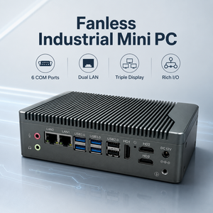 คอมพิวเตอร์อุตสาหกรรม Intel N97 แบบฝังตัวไร้พัดลม พร้อมพอร์ต LAN กิกะบิตคู่ WiFi รองรับ 4G ขยายได้ ใช้ได้กับ MSATA SSD ระบบปฏิบัติการ Windows Linux สำหรับระบบ IoT - Product Image 2