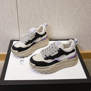 Nouvelles chaussures de sport à semelle épaisse pour femmes, style printemps-automne, bout rond, lacets, chaussures de sport décontractées pour femmes - Product Image 6