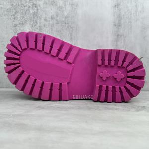 Sepatu bot Suede ekstra Bundar untuk pria wanita, sepatu bot salju tinggi dengan bulu Alaska warna merah muda kualitas terbaik ekstra besar - Product Image 6