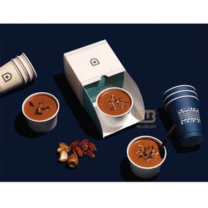 Porte-gobelet à café 2 en <span class=keywords><strong>1</strong></span> imprimé personnalisé avec boîte à dessert Boîte à emporter thé de l'après-midi Muffin gâteau pâtisserie avec insertion de tasse Boîte à bonbons - Product Image 6