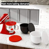 Revêtements de bol en silicone JR pour batteur KitchenAid 5QT - Accessoires pour batteur - Couvercles de bol avec couvercles pour batteurs sur socle à tête inclinable
