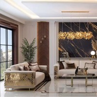 Italienisches Luxus-Samtsofa in Weiß, U-förmiges Ecksofa-Set im Hongkong-Stil, Postmodernes Design für Große Häuser & Luxusvillen