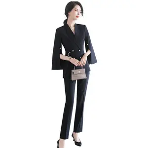 Fashionable Blazers Two Piece Set Slim Lace-Up Ladies Office Suits New Style Women Coat Pants Suit Set