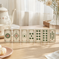 Jeu de tuiles de mahjong personnalisées en résine époxy cristalline, blocs de mahjong numériques, cadeau fait main, vente en gros directe d'usine OEM ODM, tuiles Gohst