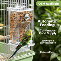 Mangeoire à oiseaux en acrylique transparente, nouveau style, double compartiment, distributeur automatique de nourriture pour perroquets, sissinos et pivoines - Meilleure vente