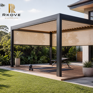 Pergola motorisée intelligente RKOVE de qualité commerciale, résistante au vent de niveau 10, en aluminium, 3m×4m, 3m×6m, pour toutes les saisons, pour l'extérieur et la cour. - Product Image 3