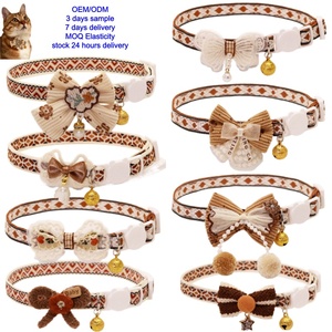 Collar de Lujo Moderno y Elegante para Mascotas, Diseño Sencillo de Dibujos Animados, Suave, Personalizado, de Plástico Sólido Ecológico, Lazo para Perro y Gato con Cuentas y Campana - Product Image 1