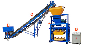 Machine de fabrication de briques <span class=keywords><strong>Hourdis</strong></span> de pavage creux en ciment semi-automatique QT4-35 à faible coût à vendre - Product Image 2