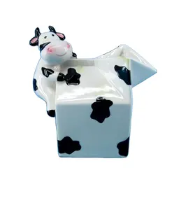 Pichet à lait en céramique peint à la main avec poignée de vache