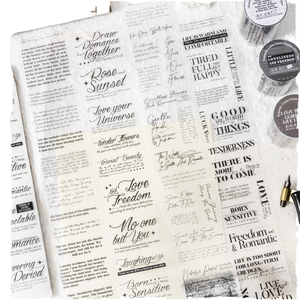 1 Rouleau de Ruban Adhésif PET Double Face Imperméable Activé par l'Eau, Série Lettres Romantiques, Décorations DIY Découpées en Anglais pour Journal, Réutilisable - Product Image 1
