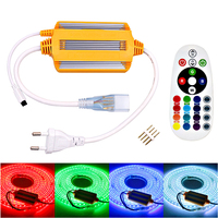 Popular venta al por mayor de alto voltaje 220V 1500W RGB LED Dimmer Control remoto 100M Aluminio Led Control remoto para iluminación