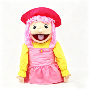 Marioneta de mano personalizada con boca móvil, marioneta de ventrilocuidista de niña, marioneta de mano de peluche para niños. - Product Image 1