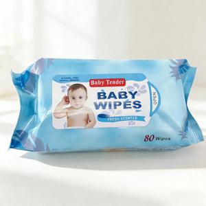 Lingettes humides pour bébé OEM/OBM sans parfum, échantillon gratuit, 99% d'eau pure et naturelle, hypoallergéniques pour peaux sensibles, sans peluches, déodorantes - Product Image 1