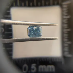 1ct Long diamant bleu en vrac, taille radieuse GIA diamants en vrac, culture en laboratoire, diamant Machine CVD