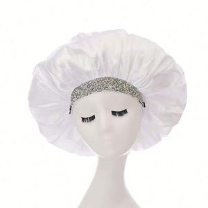 Silky Jewel <b>Extra</b> <b>Large</b> Rhinestone Bling Diamond Satin Bonnet Night Sleep Cap Wrap for Curly Hair Promotion Gift - Product Image 4