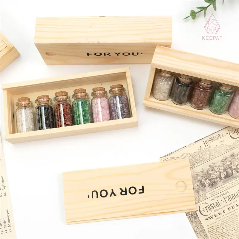 New design chips natural craft carving gravel bottle chips gift box bottle for fengshui