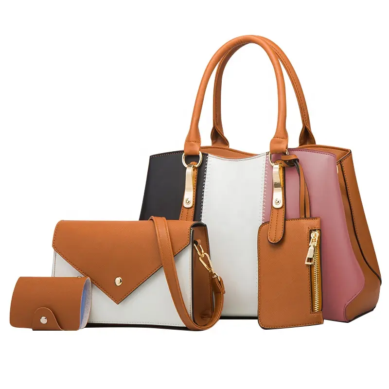ISO BSCI custom logo pu leather designer handbags fashion luxury handbags sets for women tote bags ladies bags women handbags