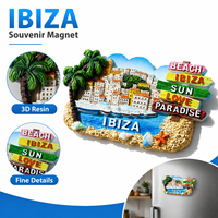 Autocollant Réfrigérateur Magnétique Promotionnel avec Logo Personnalisé, Aimant de Réfrigérateur Souvenir 3D Ibiza Plage Villes de Pays en Résine Personnalisé pour Cadeau
