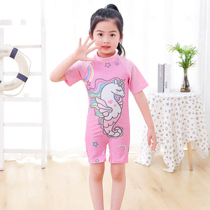 Traje de baño de una pieza de secado rápido de manga corta bonito para niños para niñas talla S M L XL bañadores de natación de aguas termales para surf - Product Image 5