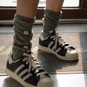 Breathable Mid-Calf <b>Socks</b> Women Gray Cotton Solid Color <b>Long</b> <b>Socks</b> For Casual Wear Youth 18-40 Years Old - Product Image 3