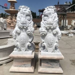Decoración de jardín grande al aire libre piedra <span class=keywords><strong>Animal</strong></span> tallado a mano mármol León estatuas <span class=keywords><strong>precio</strong></span> - Product Image 5