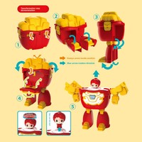 Juguete Transformable de Comida Rápida, Hamburguesa, Papas Fritas, Helado, Robot Deformable, Modelo de Plástico ABS, Figura de Acción para Niños, Regalo Unisex