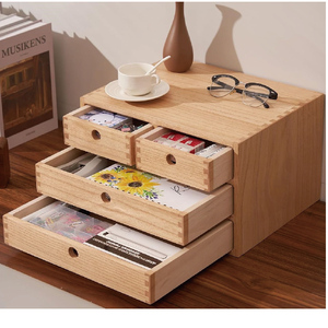 Organisateur de <span class=keywords><strong>bureau</strong></span> en bois <span class=keywords><strong>laqué</strong></span> avec 4 tiroirs, espace de travail, boîte de rangement pour documents de <span class=keywords><strong>bureau</strong></span>. - Product Image 4