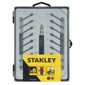 Jeu de tournevis de précision Stanley, 16 lames Torx et embouts Phillips pour l'électronique et les réparations - Product Image 1