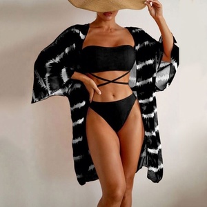 طقم بيكيني صيفي رائج مع كيمونو كارديجان كغطاء، بدلة سباحة نسائية من 3 قطع - Product Image 6