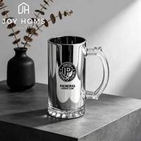 Chopes à bière personnalisées en verre classique avec poignée, grandes, épaisses et robustes, colorées, électroplaquées, pour boissons, verrerie à bière pour bar, cadeau