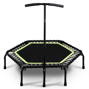 Trampolín <span class=keywords><strong>de</strong></span> Fitness Hexagonal Premium Silencioso <span class=keywords><strong>de</strong></span> 48 Pulgadas, Capacidad <span class=keywords><strong>de</strong></span> 120 kg, 54 Cuerdas Elásticas, Manillar Ajustable, para el Hogar - Product Image 3