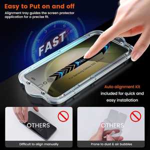 واقي شاشة من الزجاج المقوى مضاد للتجسس مع طباعة شعار مخصص، سهل التركيب ومقاوم للغبار لهواتف سامسونج جالاكسي S25 وS24 ألترا - Product Image 4