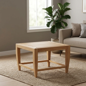 Mesa de Comedor Cuadrada Moderna, Resistente, Ecológica e Impermeable, de Madera de Teca Sólida, para 2 Personas, OEM - Product Image 3